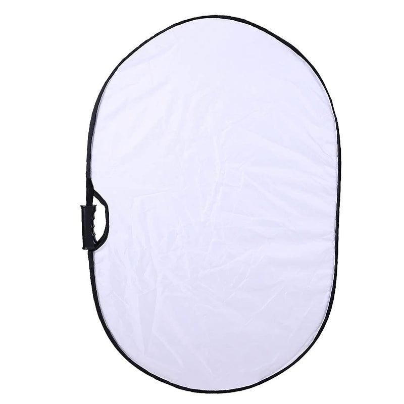 TRUMAGINE Portable Photography Silver and White Reflector Collapsible 2-in-1 Oval Reflector 23"x35" / 60x90cm Multi-Disc Light Reflector with Handle for Photo Studio Lighting & Outdoor Lighting - Image 2